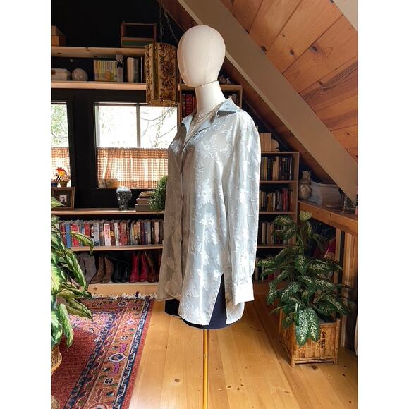 Sheer Long Sleeve Shirt Vintage Green - Picture 7 of 9